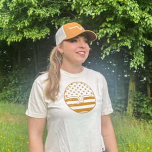 Ladies American Bullseye Crop