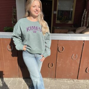 Kimes Ranch Pullover in Mint mit dunkel Lila Schriftzug "Kimes"
