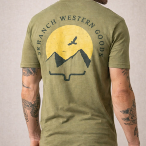 men shirt back print green light